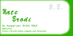 mate brodi business card